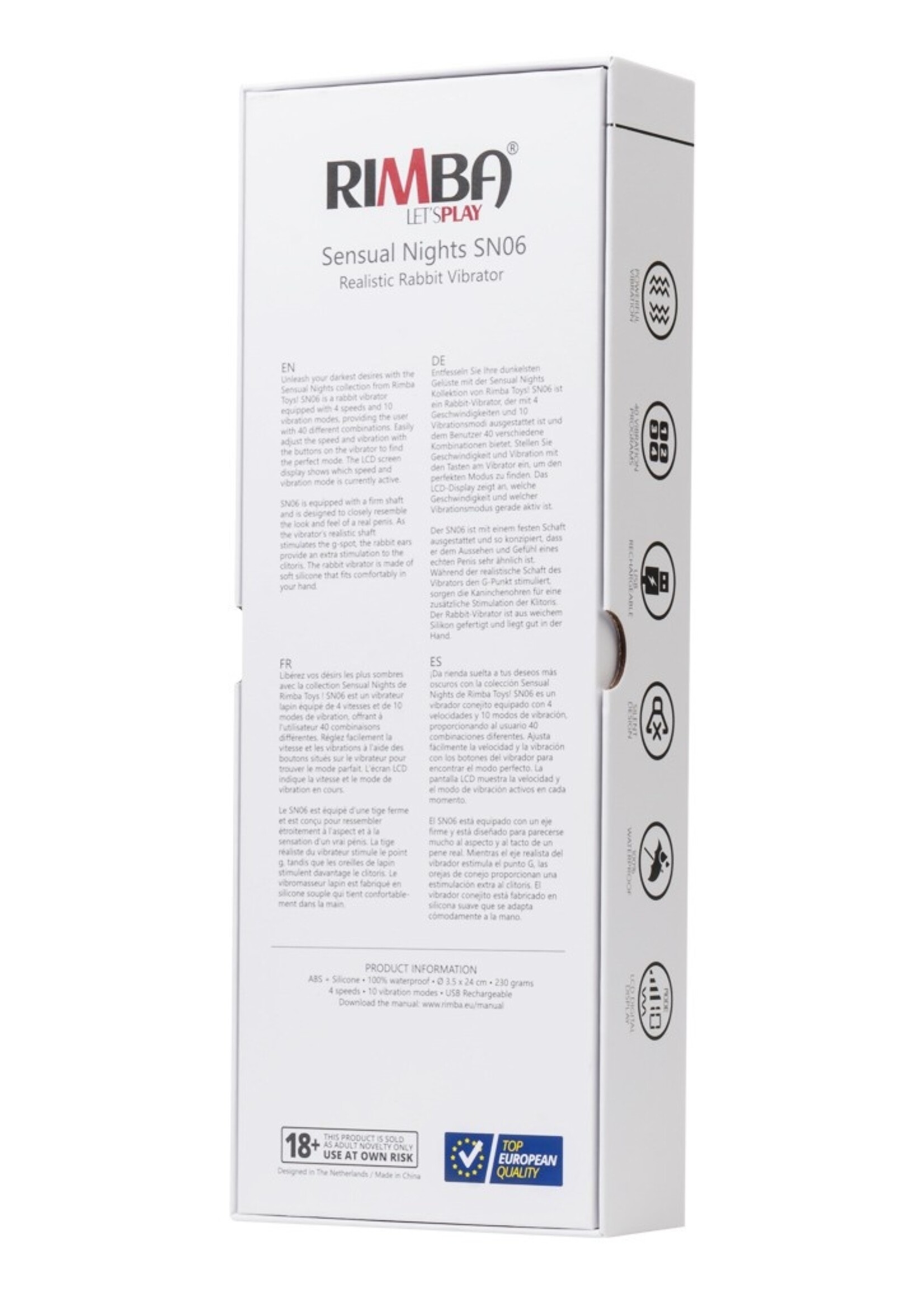 Rimba Toys Sensuele Nachten SN06 – Konijnvibrator voor G-spotstimulatie