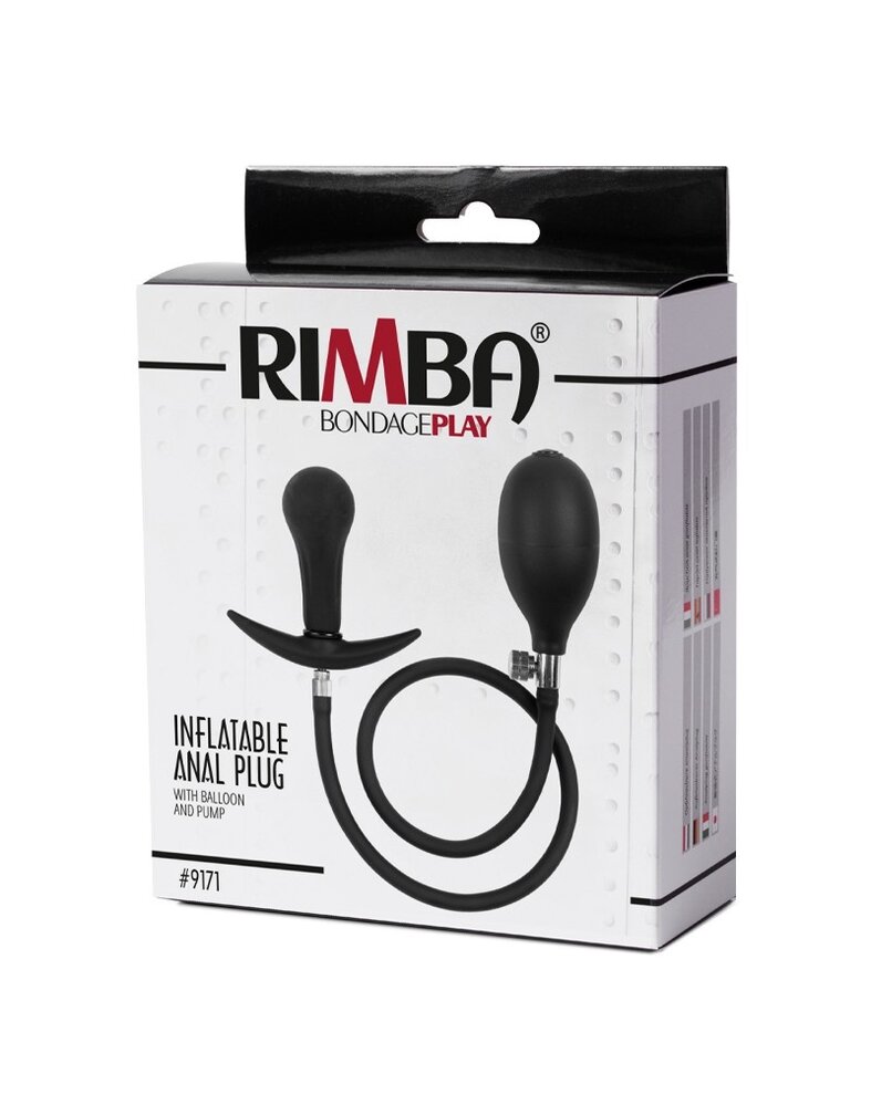 Rimba Latex Play Aufblasbarer Anal Plug mit Pumpe - Schwarz