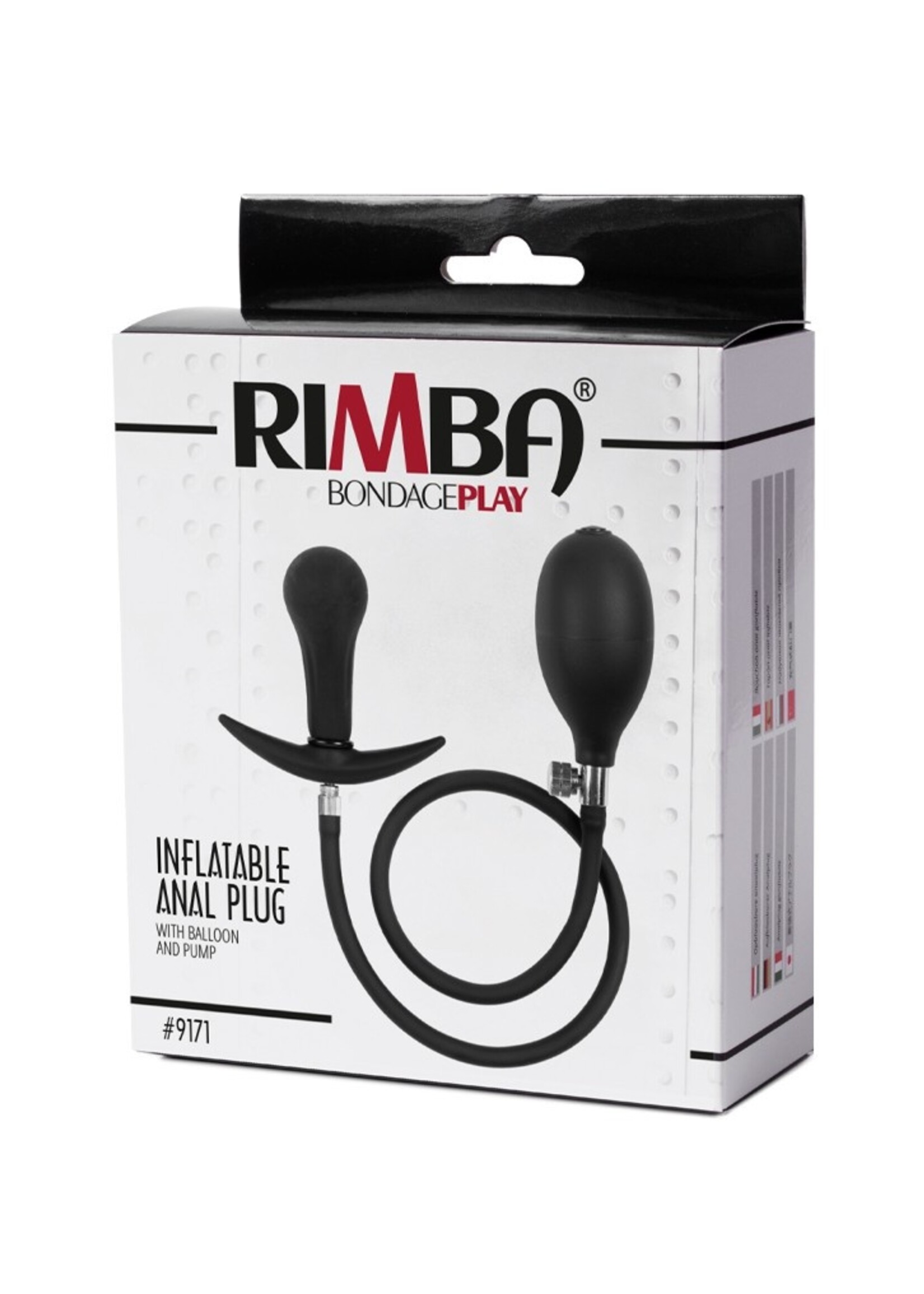 Rimba Latex Play Opblaasbare anaalplug met pomp - Zwart