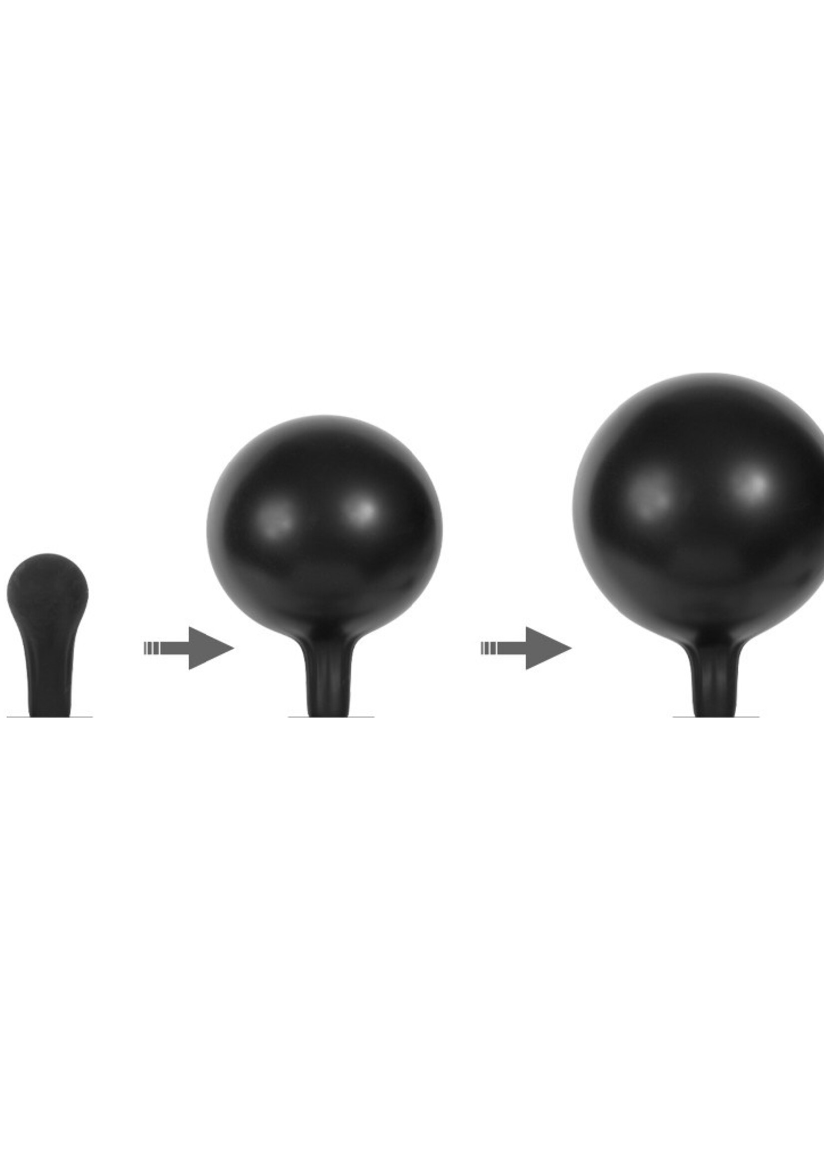 Rimba Latex Play Aufblasbarer Anal Plug mit Pumpe - Schwarz
