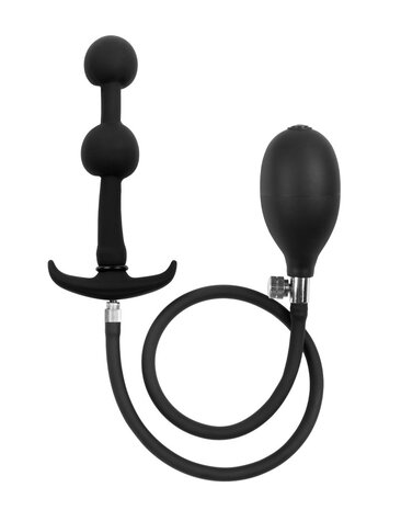 Rimba Latex Play Aufblasbarer Analplug mit Doppelballon und Pumpe - Schwarz