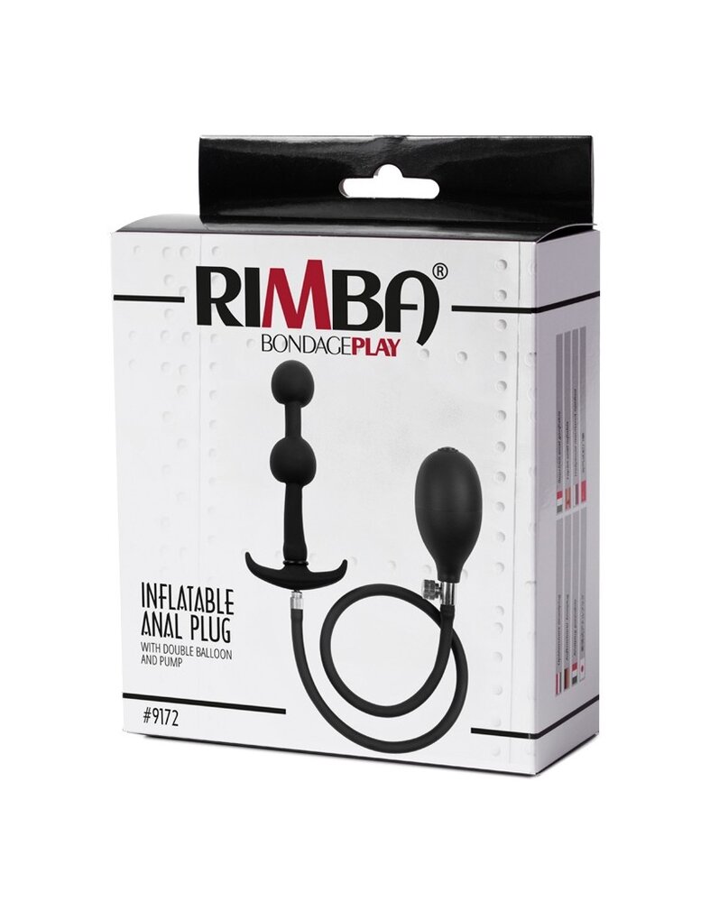 Rimba Latex Play Plug anal gonflable avec double ballon et pompe - Noir Rimba Latex Play Plug anal gonflable avec double ballon et pompe - Noir