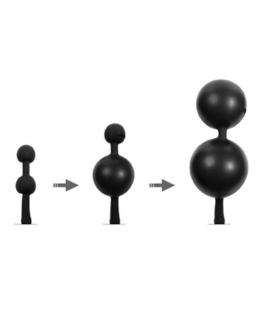 Rimba Latex Play Aufblasbarer Analplug mit Doppelballon und Pumpe - Schwarz