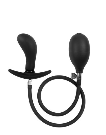 Rimba Latex Play Plug anal gonflable courbé avec pompe - Noir