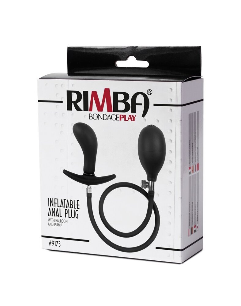 Rimba Latex Play Rimba Latex Play - Aufblasbarer Gebogener Anal Plug mit Pumpe - Schwarz