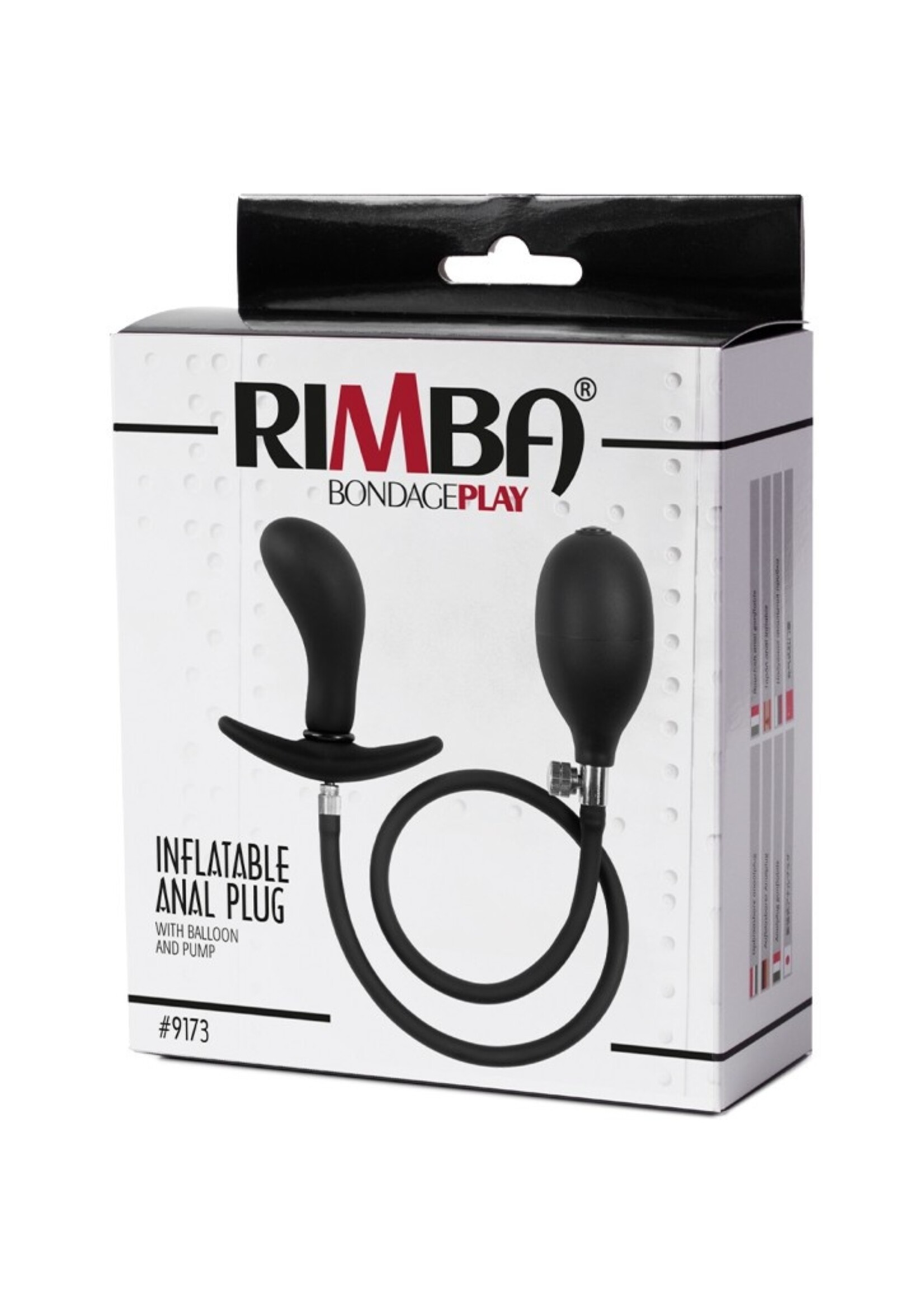Rimba Latex Play Plug anal gonflable courbé avec pompe - Noir