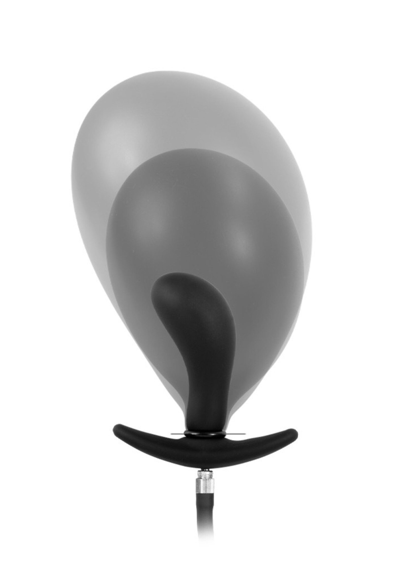 Rimba Latex Play Plug anal gonflable courbé avec pompe - Noir