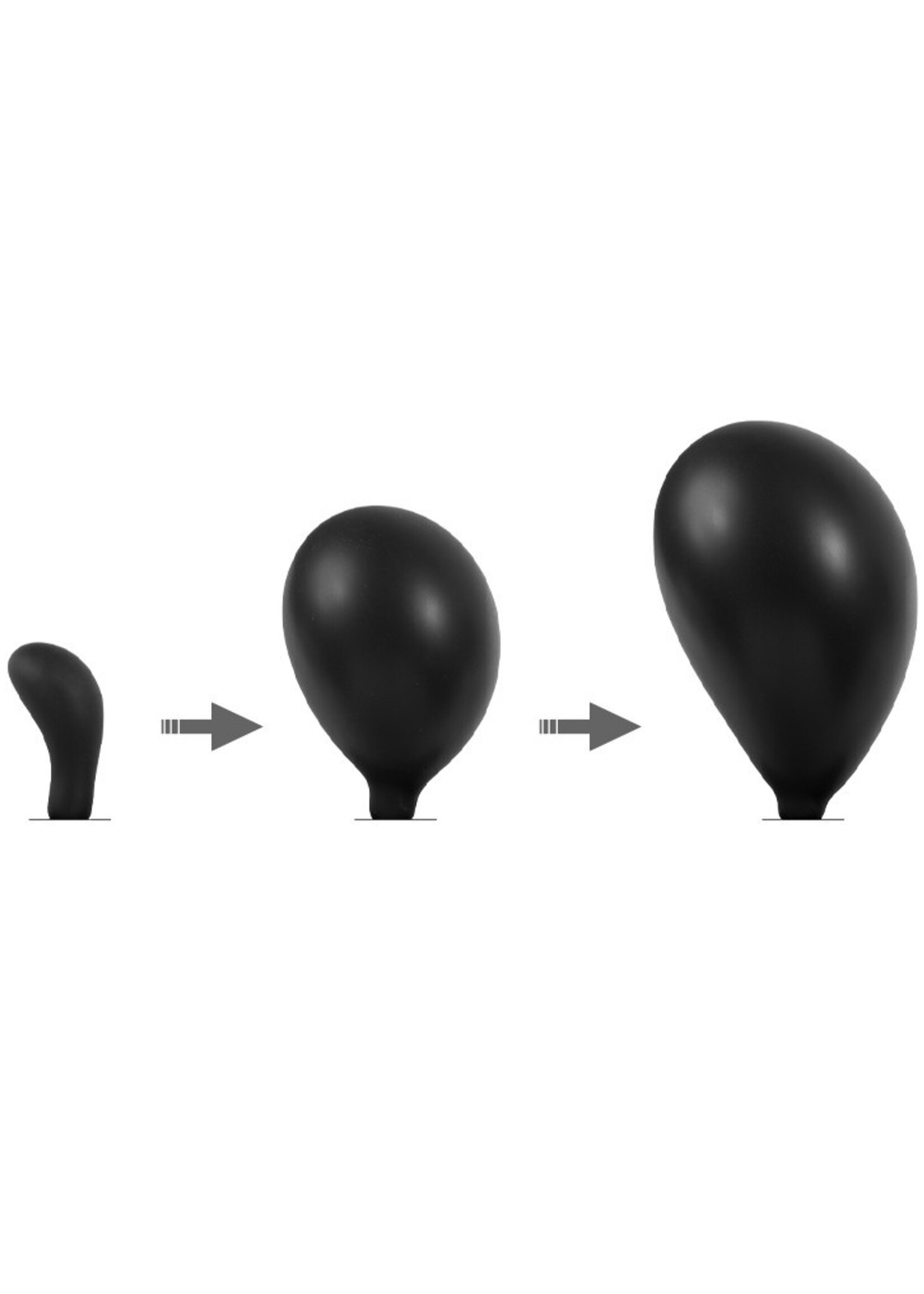 Rimba Latex Play Plug anal gonflable courbé avec pompe - Noir