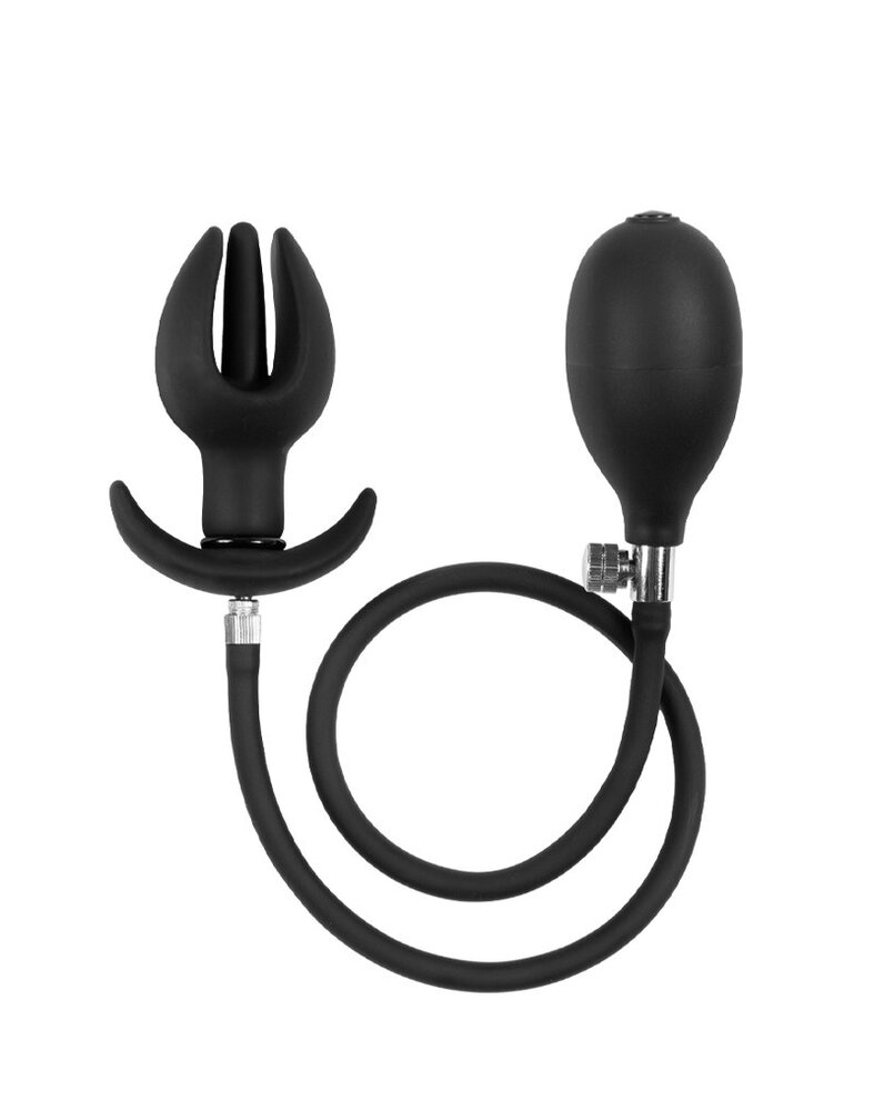 Rimba Latex Play Plug anal gonflable tulipe avec pompe - Noir Rimba Latex Play Plug anal gonflable tulipe avec pompe - Noir
