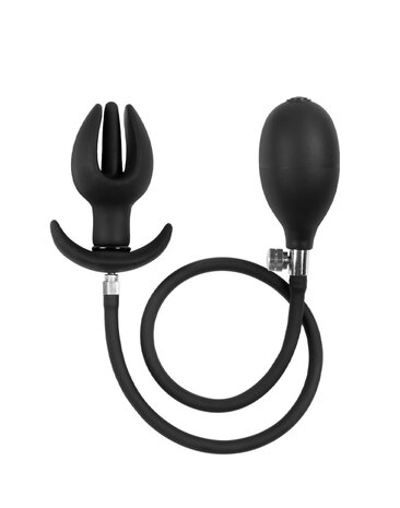Rimba Latex Play Plug anal gonflable tulipe avec pompe - Noir Rimba Latex Play Plug anal gonflable tulipe avec pompe - Noir