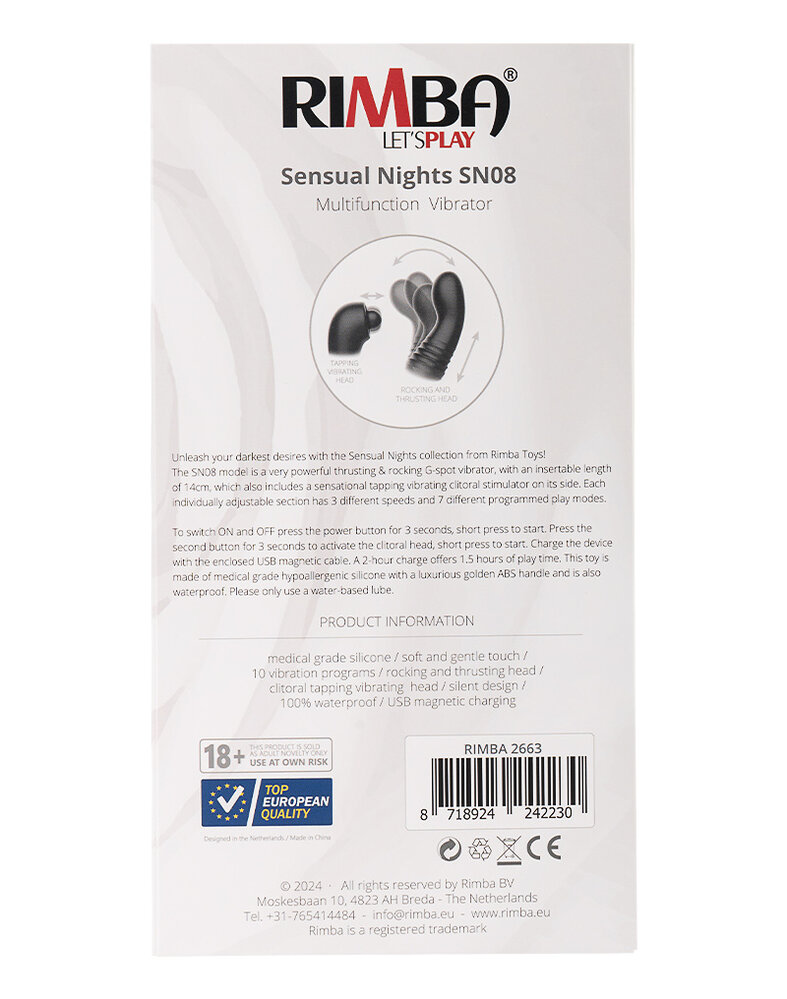 Rimba Toys Rimba Toys - Sensual Nights SN08 - Multifunction Vibrator - Black Rimba Toys Rimba Toys - Sensual Nights SN08 - Multifunction Vibrator - Black