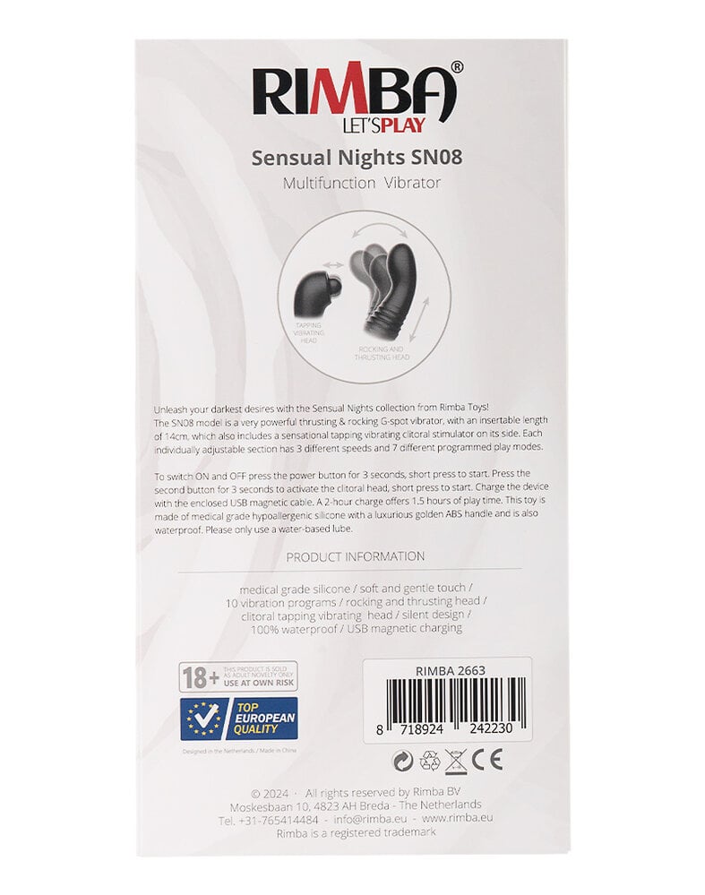 Rimba Toys Sensual Nights SN08 – Konijnvibrator met stuwende functie