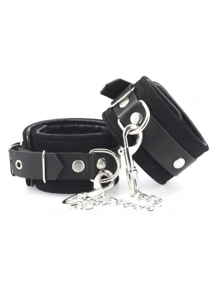 Rimba Bondage Play Rimba Handfesseln mit Karabiner | Schwarz & Rosa, verstellbar | Echtleder Rimba Bondage Play Rimba Handfesseln mit Karabiner | Schwarz & Rosa, verstellbar | Echtleder