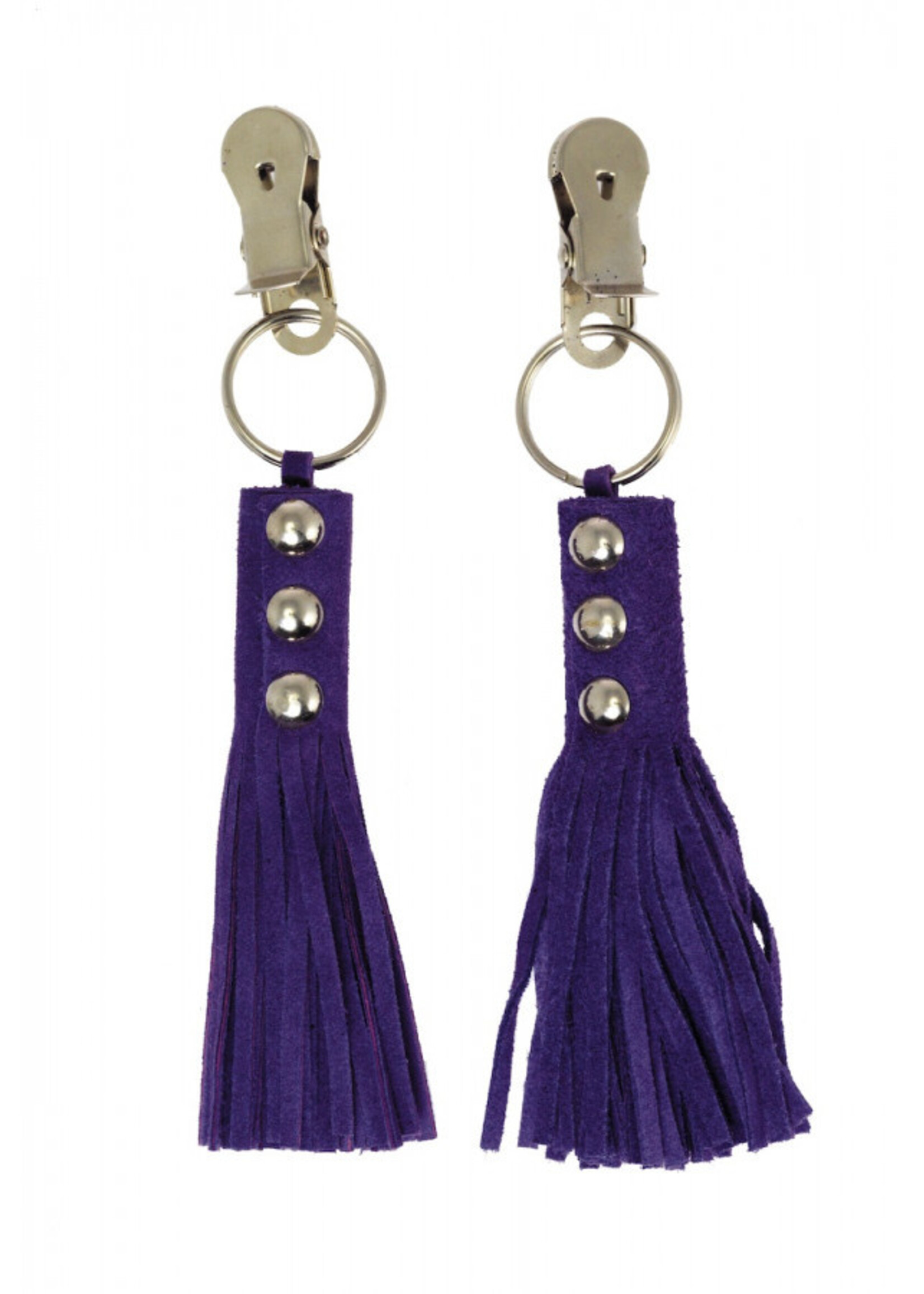 Rimba Bondage Play Pinces à poitrine Rimba avec fouets en cuir - design sauvage en 4 couleurs