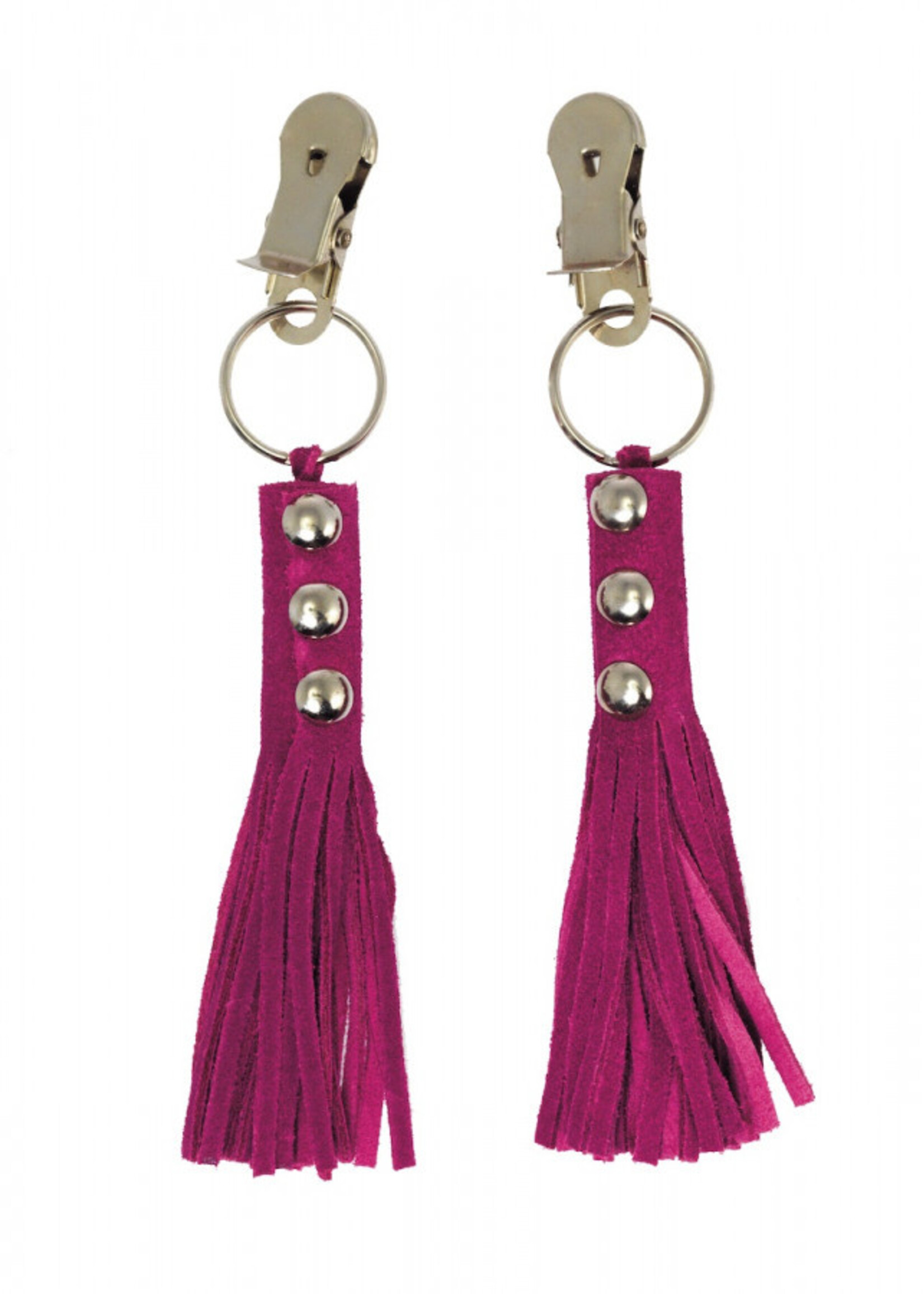 Rimba Bondage Play Pinces à poitrine Rimba avec fouets en cuir - design sauvage en 4 couleurs