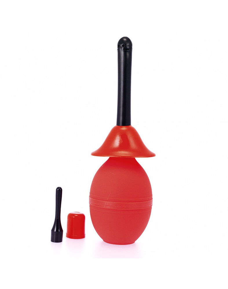 Rimba Bondage Play Intieme douche – 350 ml | Rode ballondouche met 2 opzetstukken