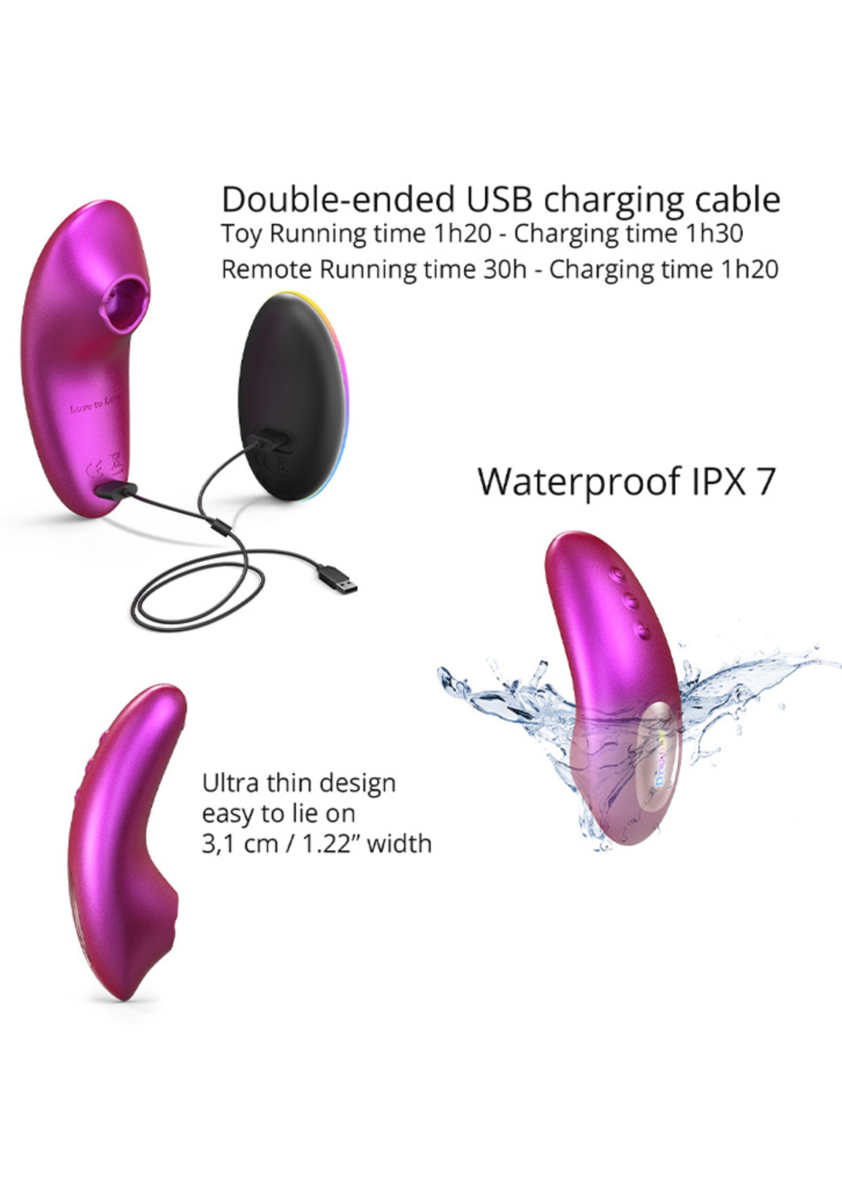 Love to Love Dreamer - Drukgolfvibrator met afstandsbediening