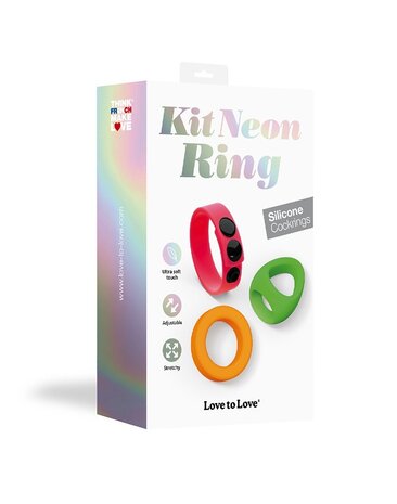 Love to Love Neon Ring Kit - Penisring-Set Ø2,5-6 cm