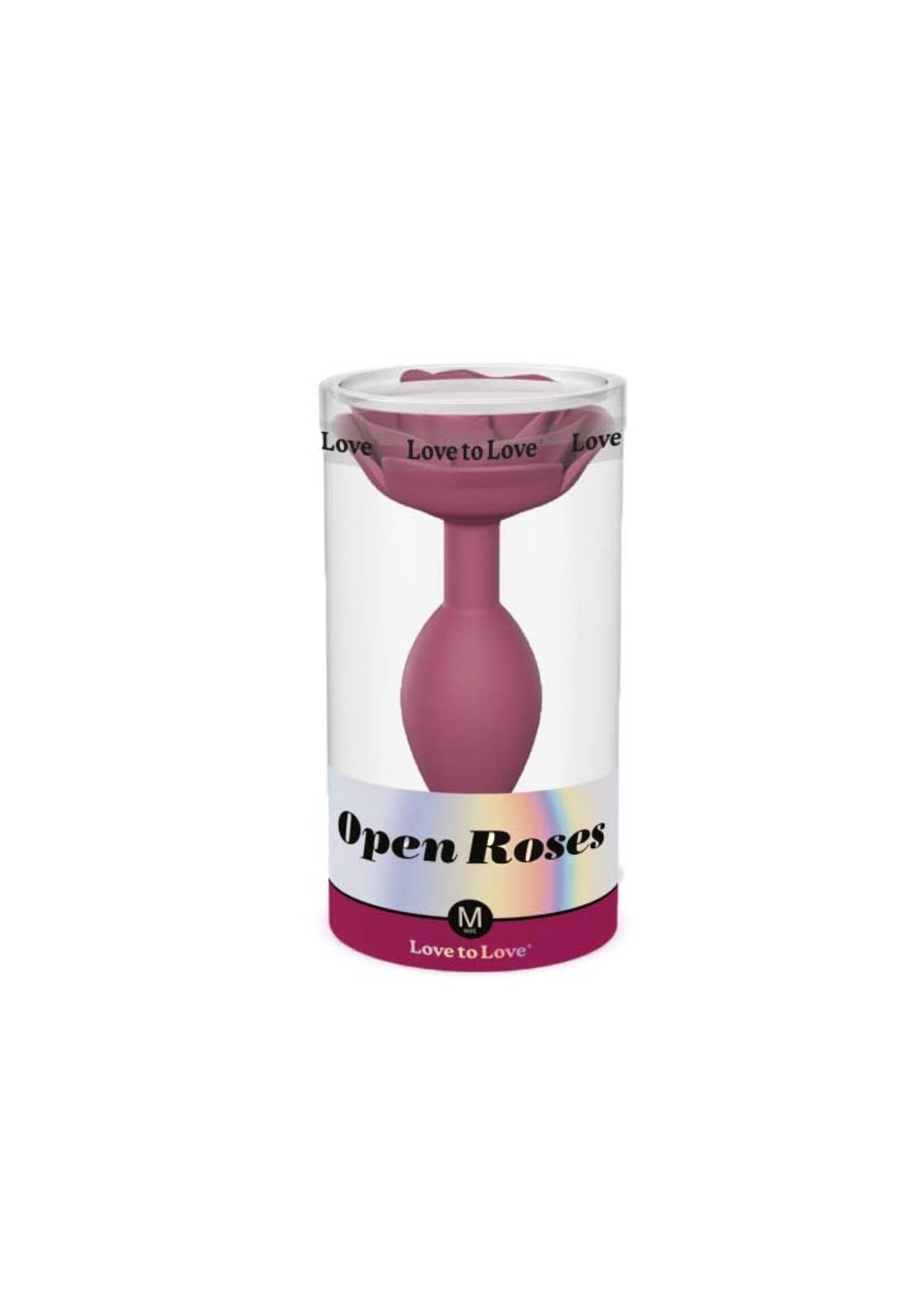 Love to Love Open Roses M - anaalplug 11,5 cm Ø3,4 cm met rozenhandvat
