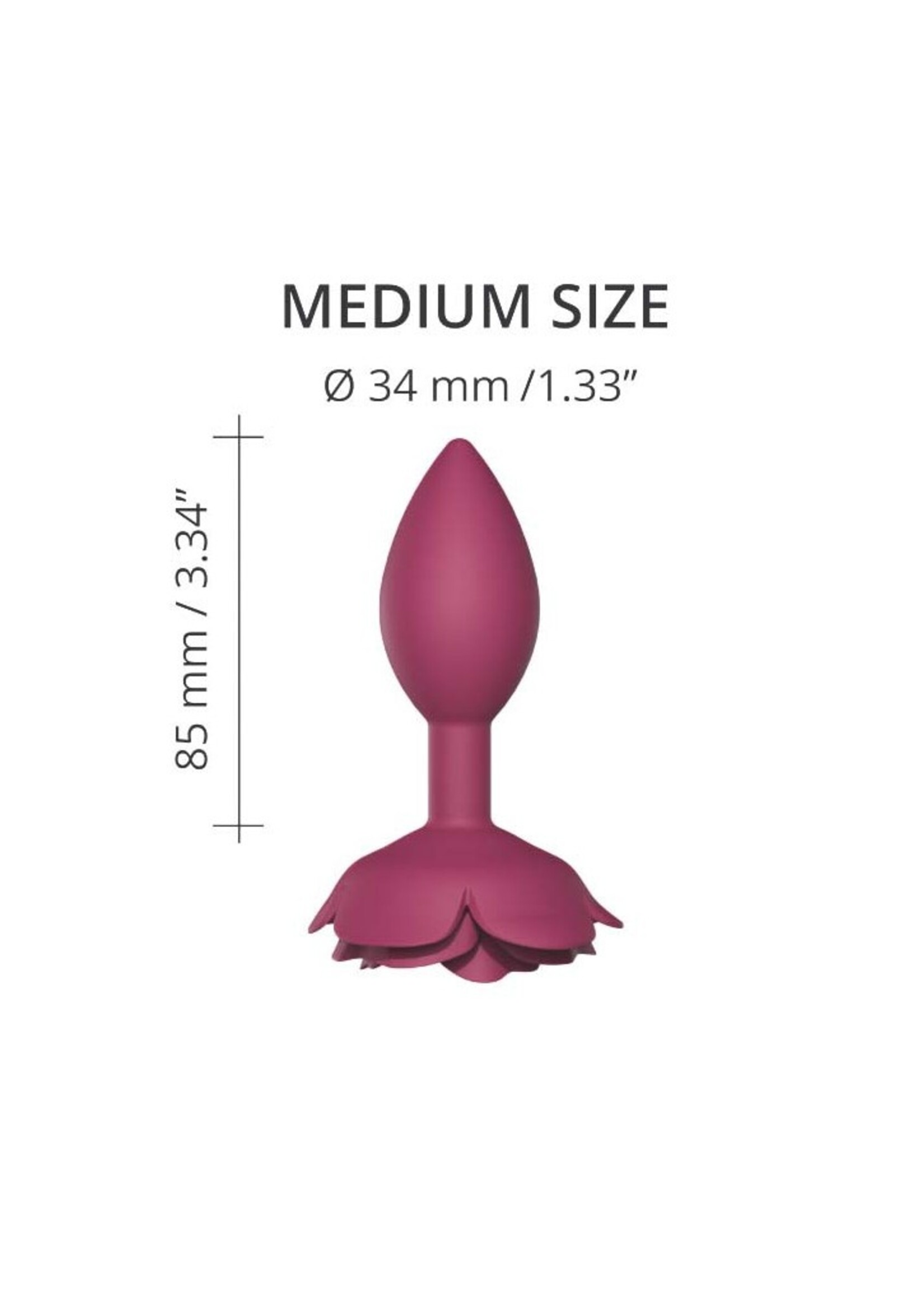 Love to Love Open Roses M - Analplug 11,5 cm Ø3,4 cm mit Rosengriff