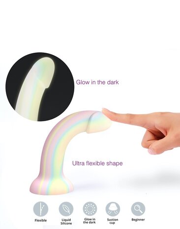 Love to Love Dildoll Fantasia - Silikondildo 17,6 cm Ø3,6 cm Glow-in-the-Dark