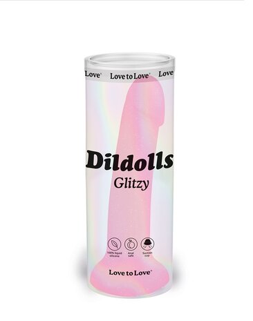 Love to Love Dildoll Glitzy - Siliconen dildo 17,6 cm Ø3,6 cm met zuignap