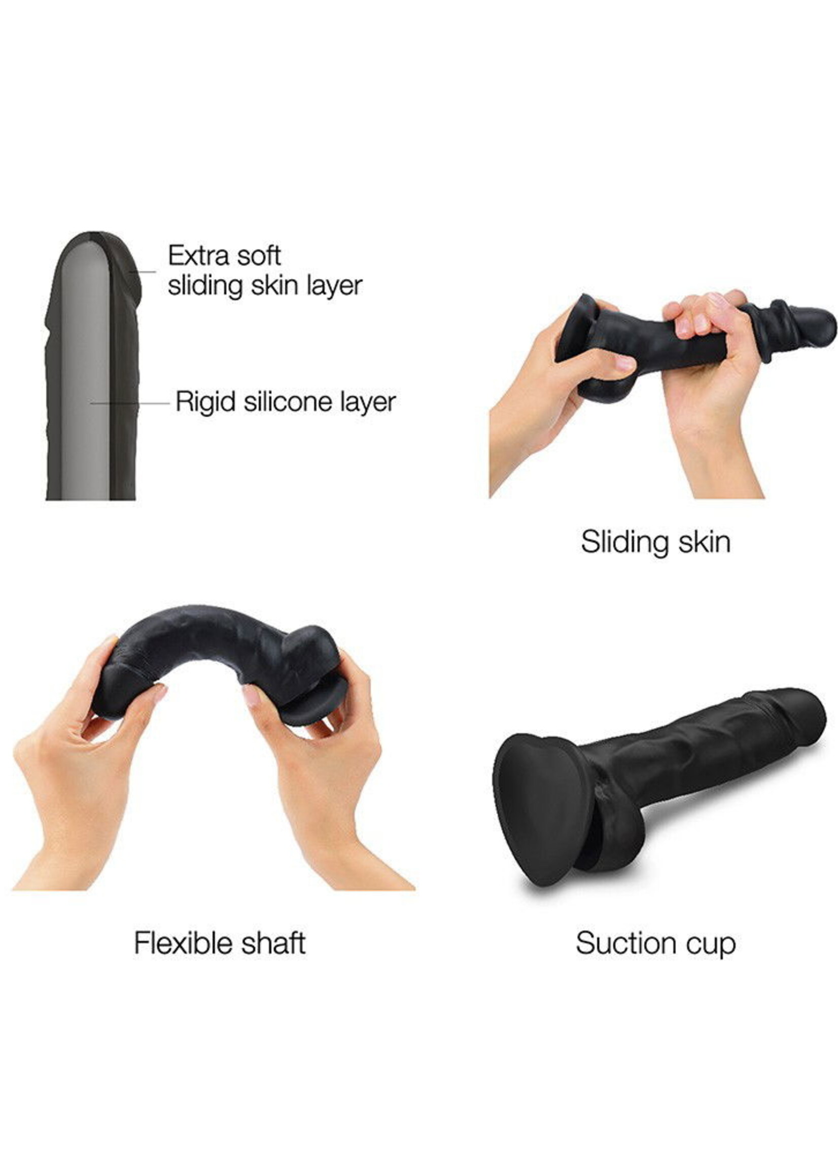 Strap-On-Me Gode Réaliste Sliding Skin - Taille M - Ø 3.8 x 18 cm
