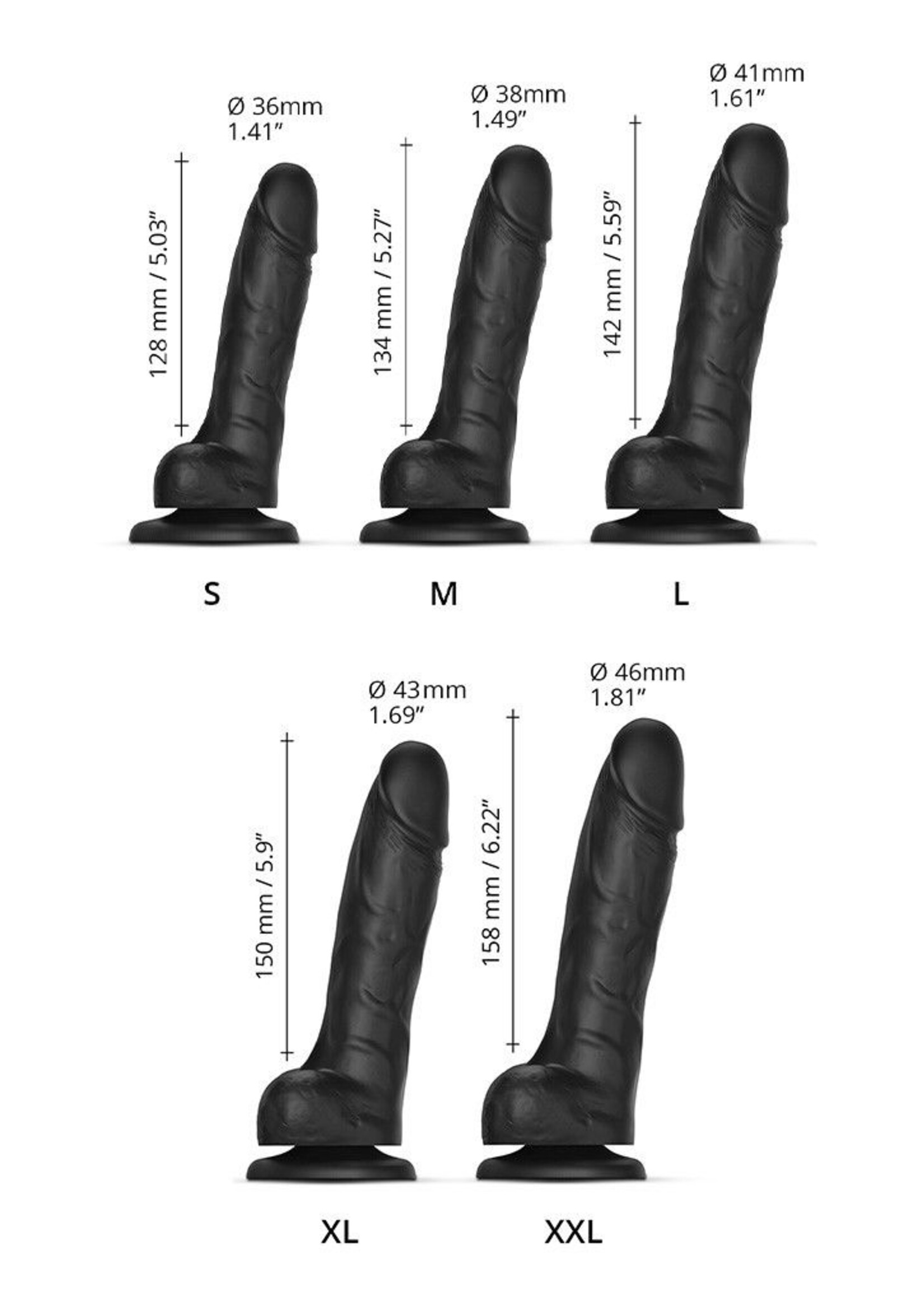 Strap-On-Me Realistische dildo met glijdende huid XL - Realistische dildo 19,8 cm Ø4,3 cm