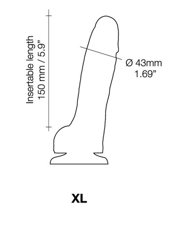 Strap-On-Me Realistischer Sliding Skin Dildo XL - Realistischer Dildo 19,8 cm Ø4,3 cm