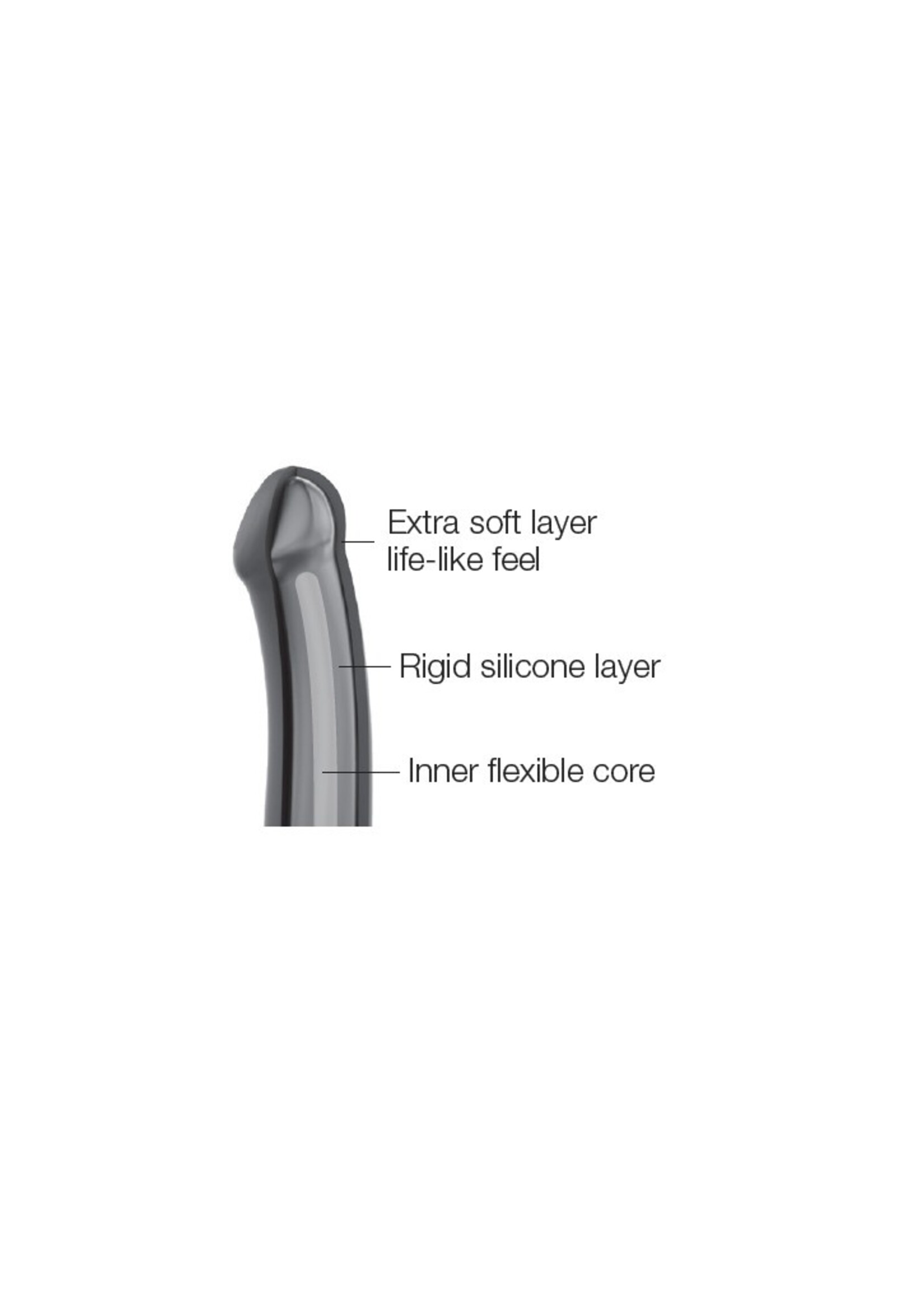 Strap-On-Me Dual Density Dildo - M - Ø 3.3 x 18 cm