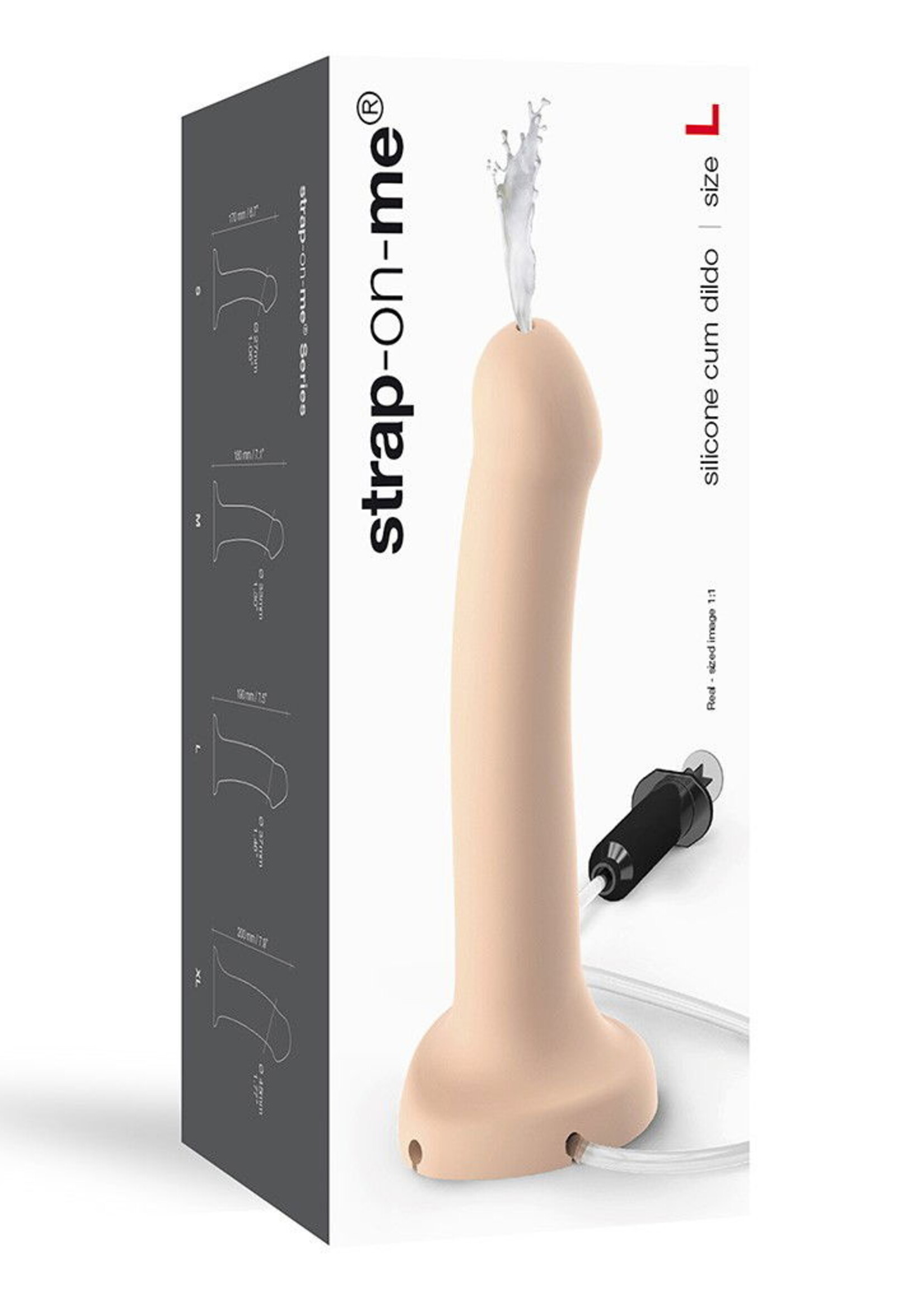 Strap-On-Me Squirting Cum Dildo - Taille L - Ø 3.6 x 19.6 cm
