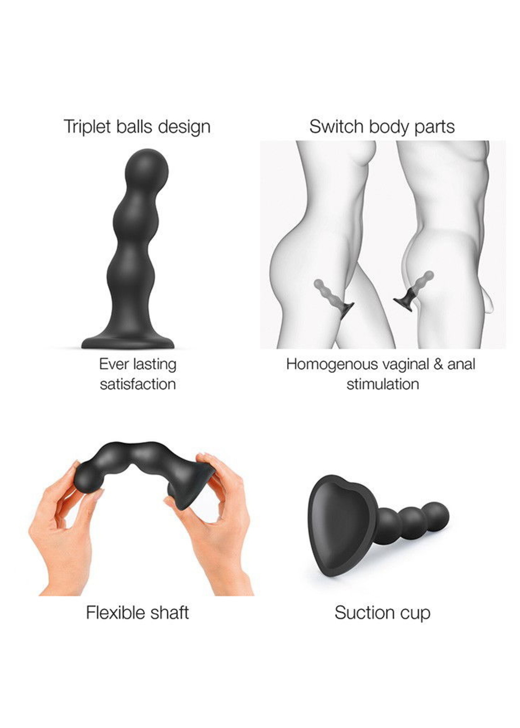 Strap-On-Me Dildo Plug Balls - Taille XXL - Ø4.7 x 19 cm