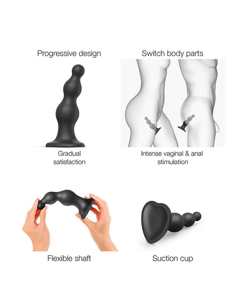 Strap-On-Me Dildo Plug met Kralen XL - Dildo met kralen 15,8 cm Ø2,6-4,8 cm