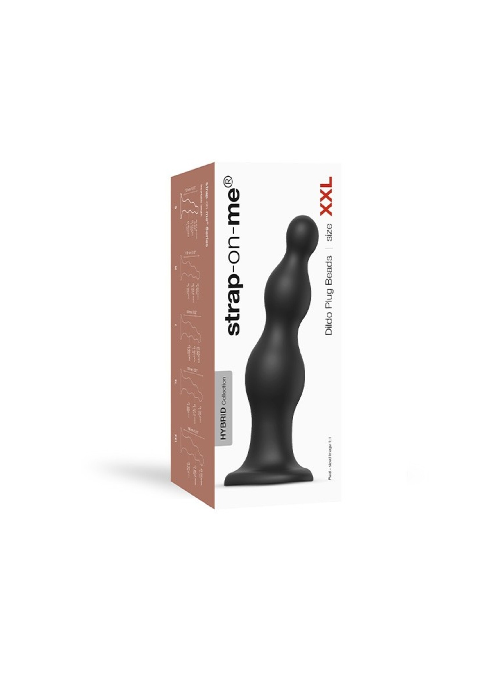 Strap-On-Me Gode Plug Perles - Taille XXL - Ø2.8 / 4.05 / 5.2 x 18 cm