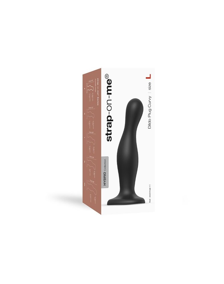 Strap-On-Me Dildo Plug Curvy L - Strap-on dildo 16,5 cm Ø4,7 cm met G-spot stimulatie