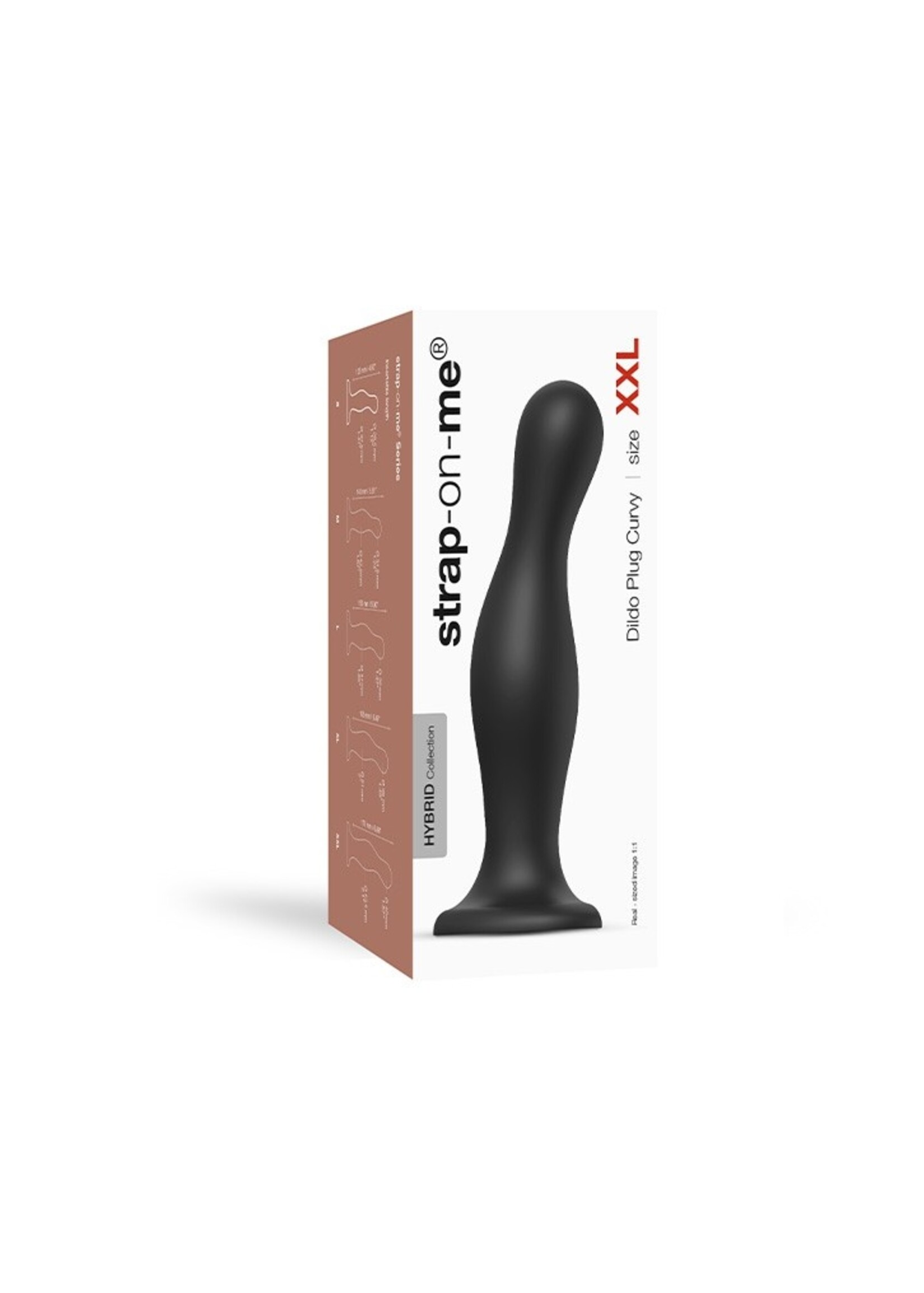 Strap-On-Me Dildo Plug Curvy XXL - Strap-on Dildo 19 cm Ø5,3 cm mit G-Punkt Stimulation