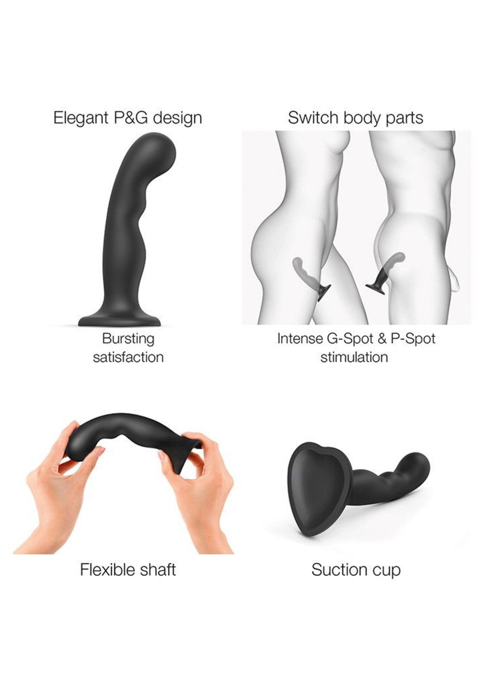 Strap-On-Me Dildo Plug P&G - Taille M - Ø3.6 x 16.5 cm