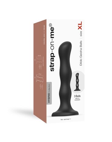 Strap-On-Me Geisha Balls XL - Strap-on dildo 17,7 cm Ø4,0-4,2 cm met draaiende ballen