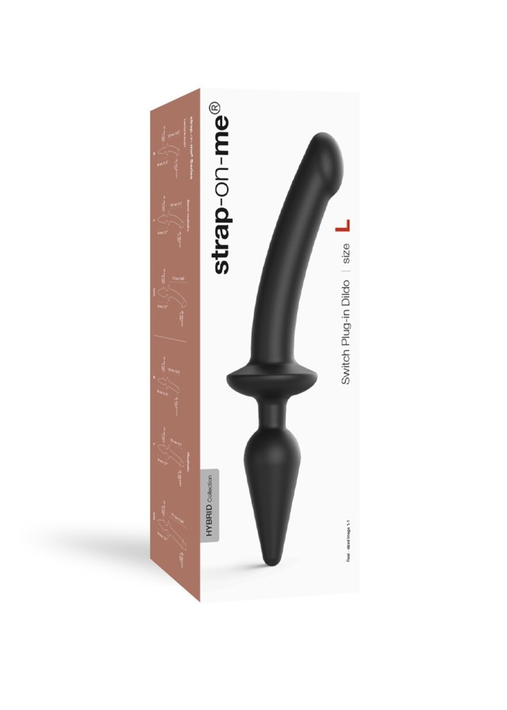Strap-On-Me Plug-In Switch Semi-Réaliste - Gode & Plug Anal 2-en-1 Taille S - Ø 3.3 x 25 cm