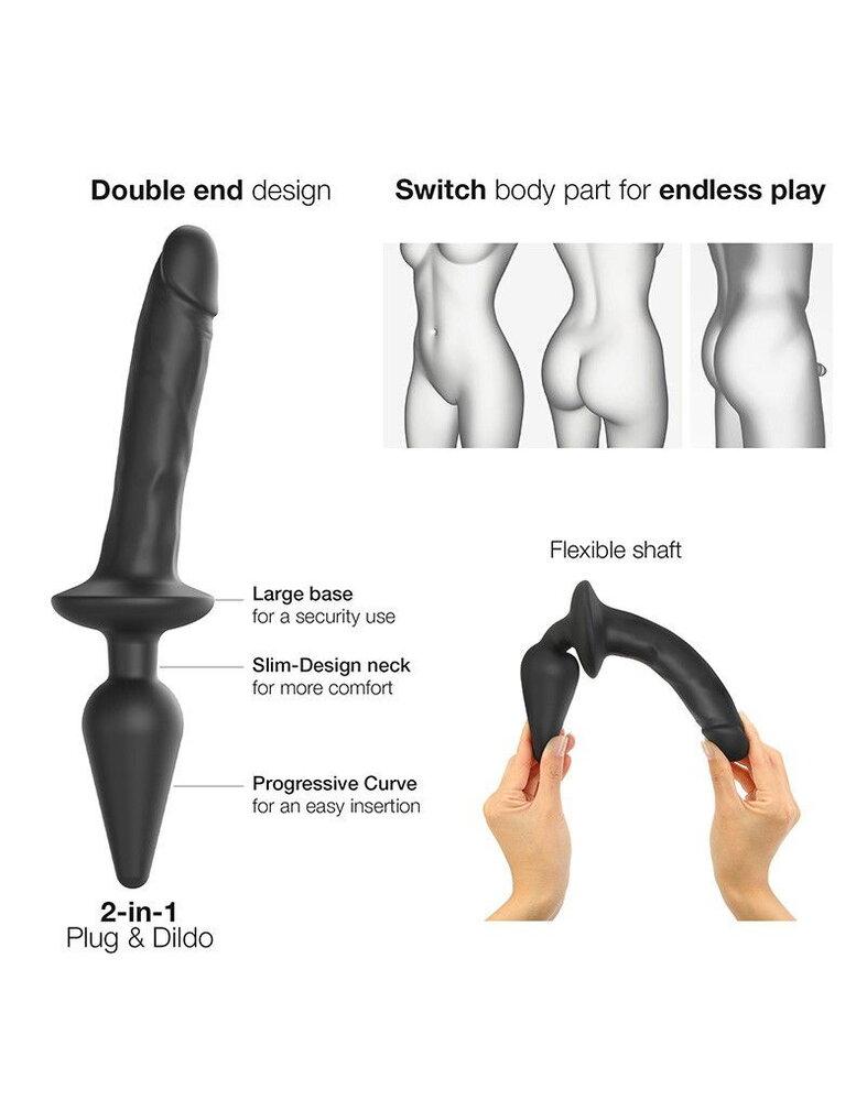 Strap-On-Me Strap-On-Me - Realistic Switch Plug-In - 2-in-1 Dildo & Butt Plug Size S - Ø 3.3 x 25 cm