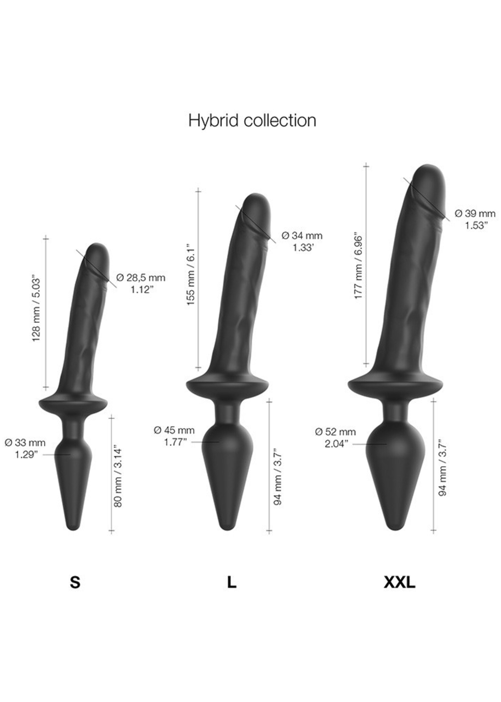 Strap-On-Me Plug-In Switch Réaliste - Gode & Plug Anal 2-en-1 Taille XXL - Ø 5.2 x 31.7 cm