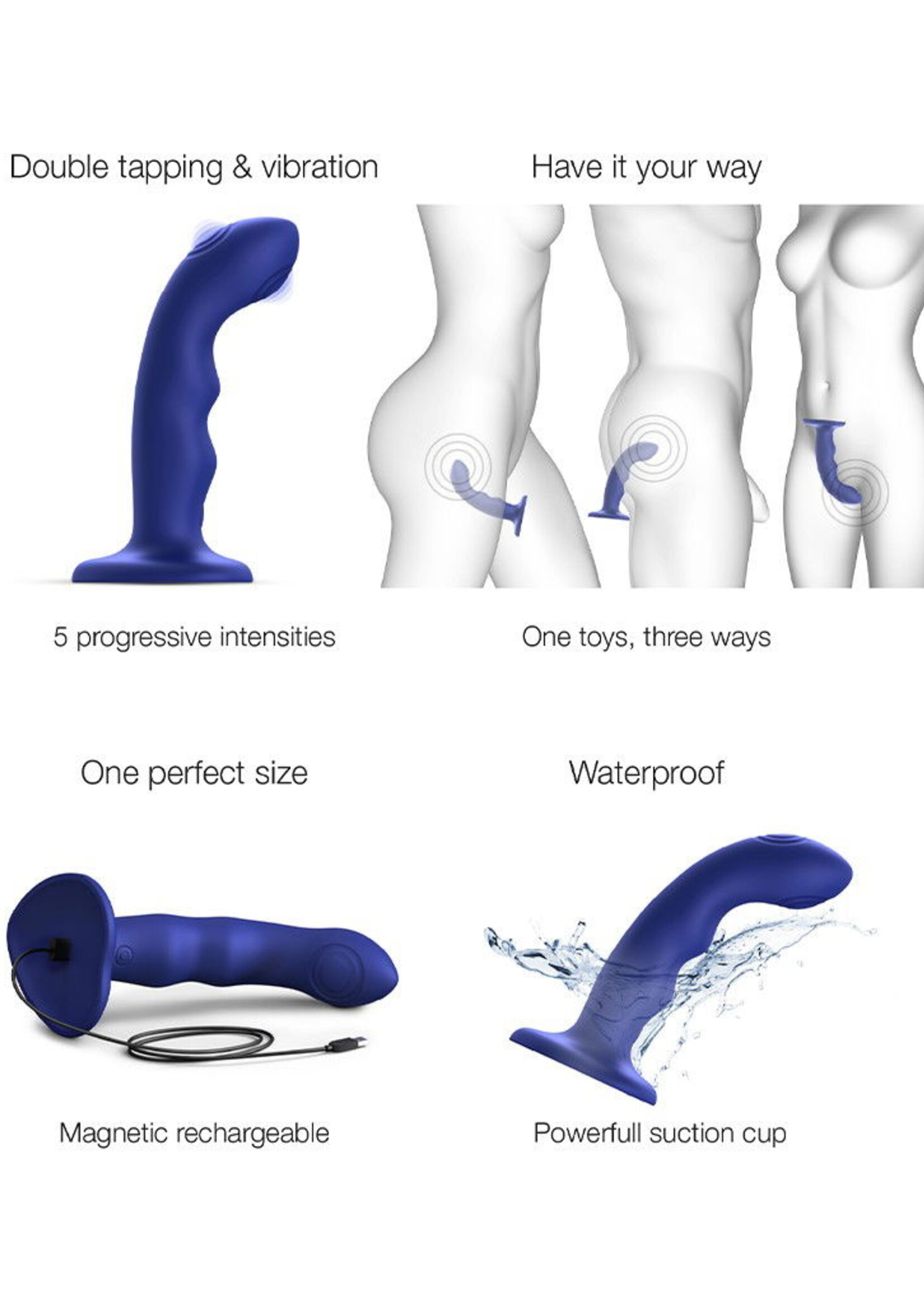 Strap-On-Me Tapping Dildo Wave - Taille M