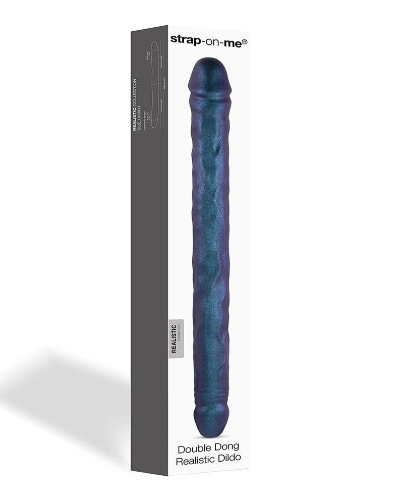 Strap-On-Me Double Dong Dildo Réaliste - Violet Metallic Color