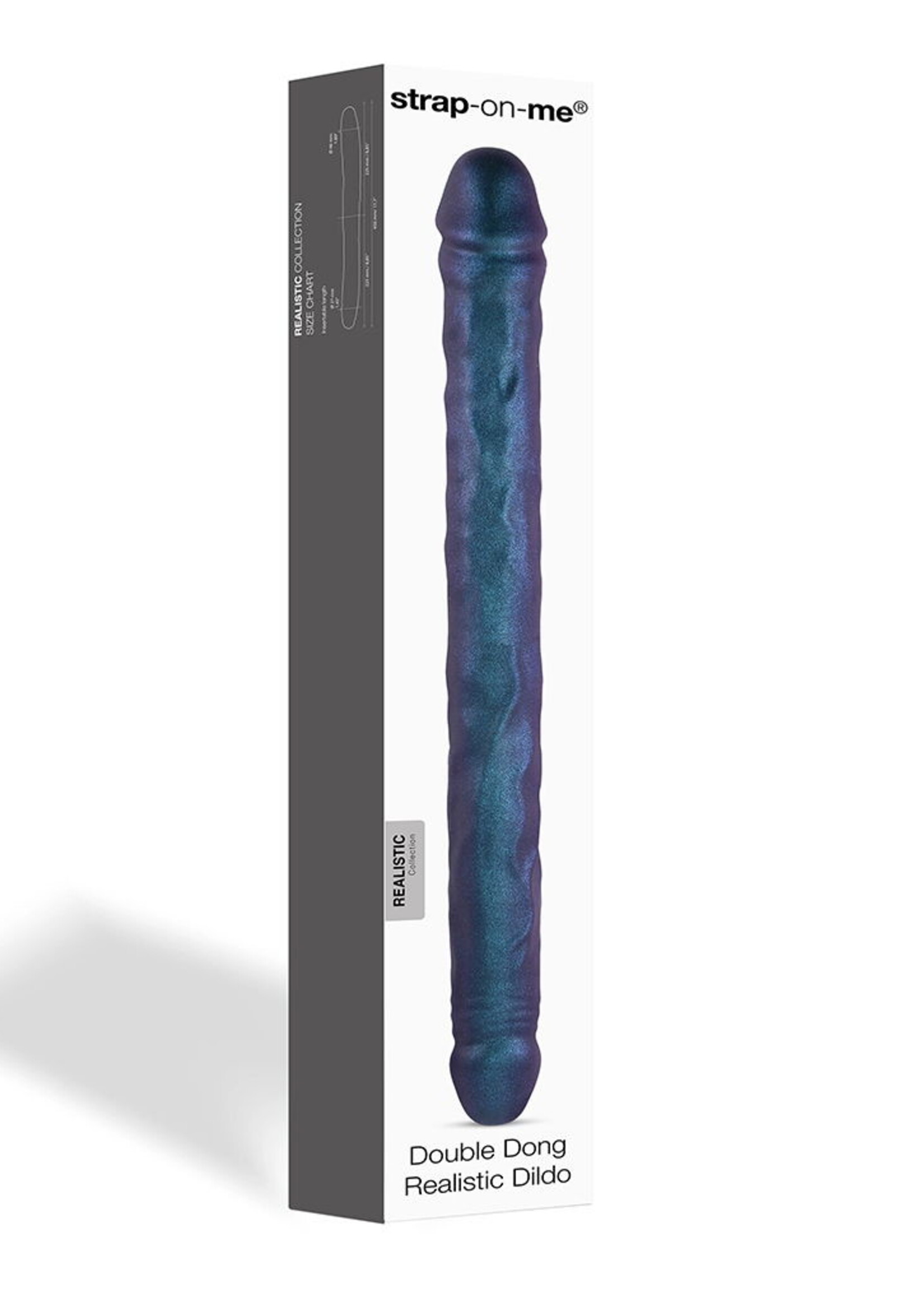 Strap-On-Me Double Dong Dildo Réaliste - Violet Metallic Color