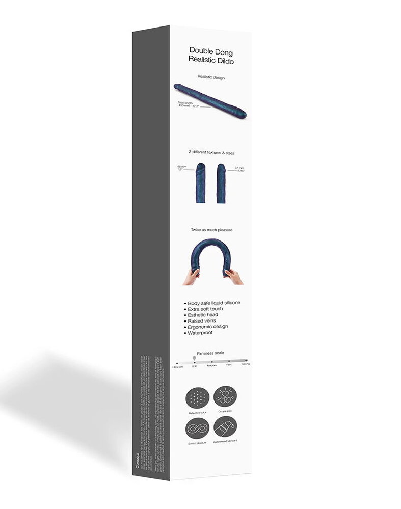 Strap-On-Me Double Dong - Doppel Dildo 45 cm (Ø 4,6 & 3,7 cm) doppelseitig