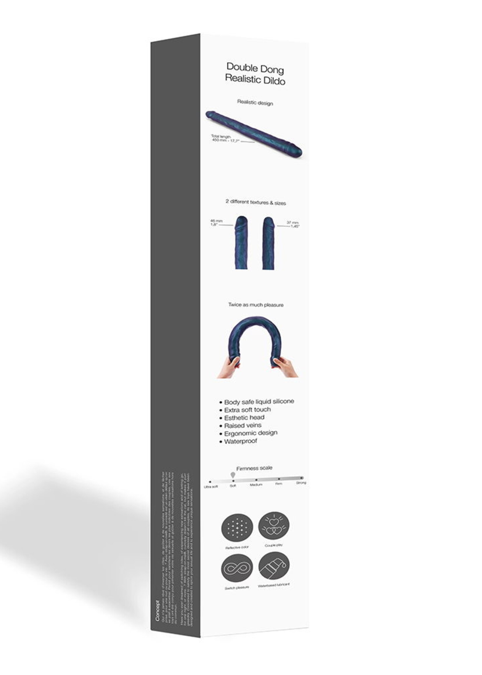 Strap-On-Me Double Dong Dildo Réaliste - Violet Metallic Color