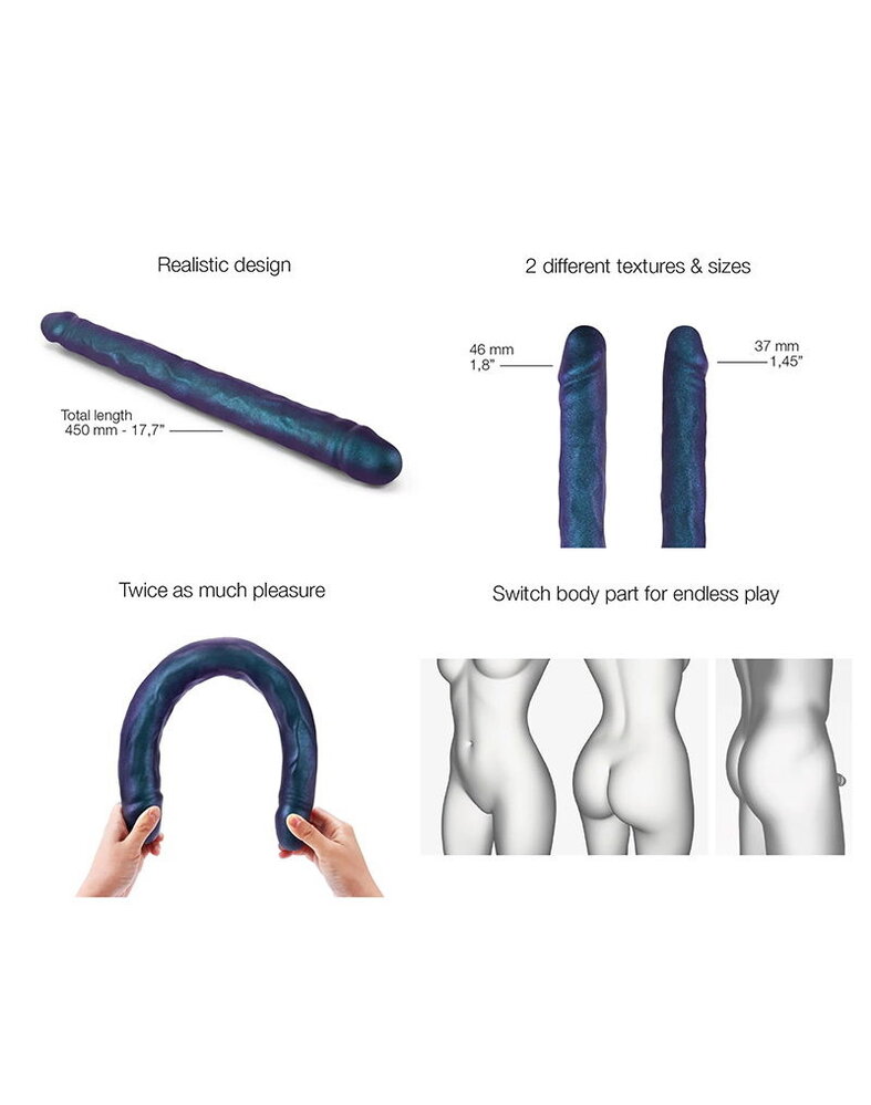 Strap-On-Me Dubbele dildo - Dubbele dildo 45 cm (Ø 4,6 & 3,7 cm) dubbelzijdig Strap-On-Me Dubbele dildo - Dubbele dildo 45 cm (Ø 4,6 & 3,7 cm) dubbelzijdig