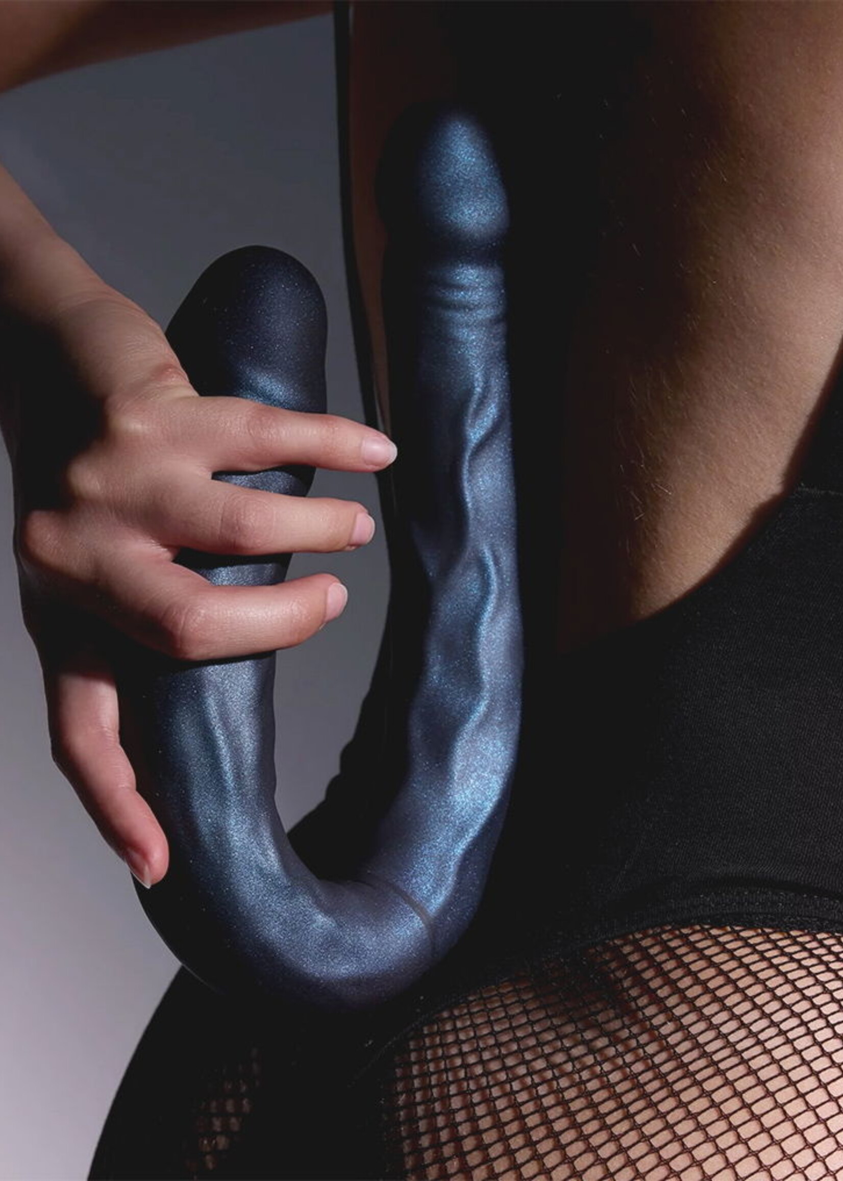 Strap-On-Me Double Dong Dildo Réaliste - Violet Metallic Color
