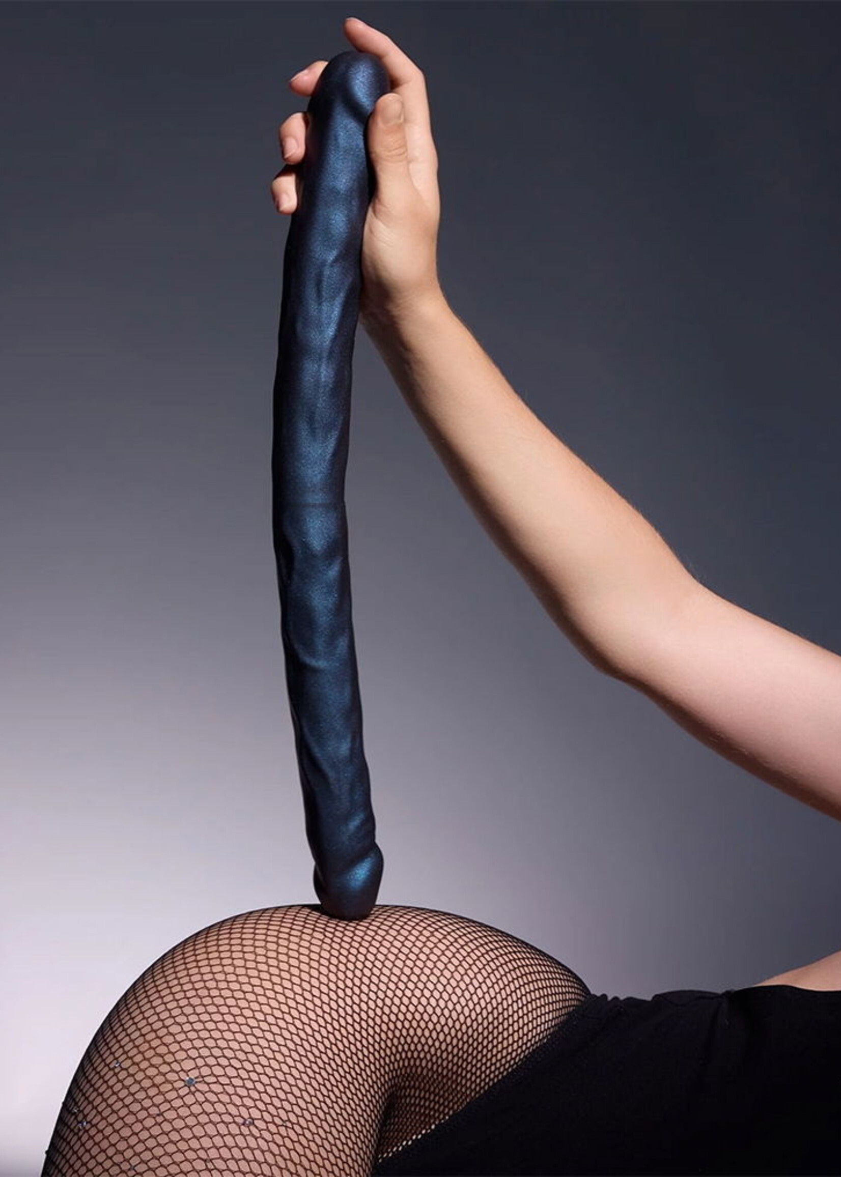 Strap-On-Me Double Dong Dildo Réaliste - Violet Metallic Color