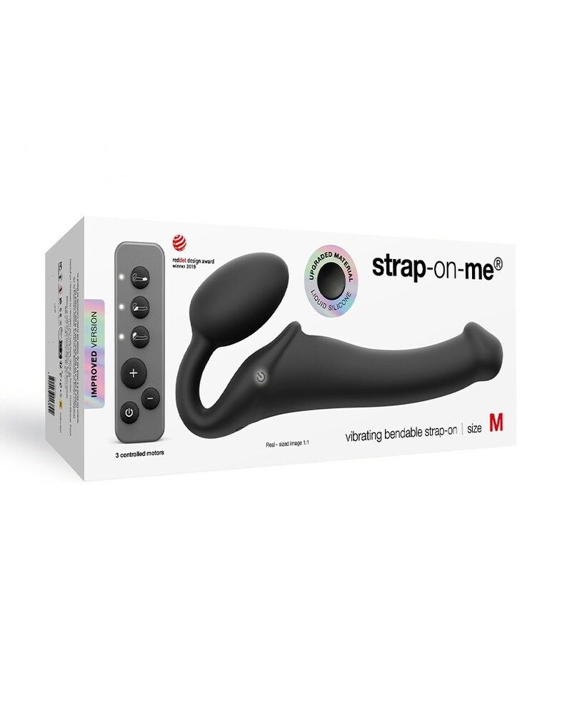 Strap-On-Me Strap-On-Me – Biegsamer Strap-On-Vibrator mit Fernbedienung - Größe M - Ø 3.3 x 18 cm Strap-On-Me Strap-On-Me – Biegsamer Strap-On-Vibrator mit Fernbedienung - Größe M - Ø 3.3 x 18 cm